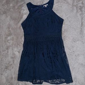 Blue/ Rose detailed dress
